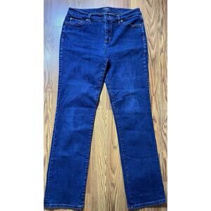 Chaps Denim Straight Women's Blue Jeans Blended Cotton Size 10